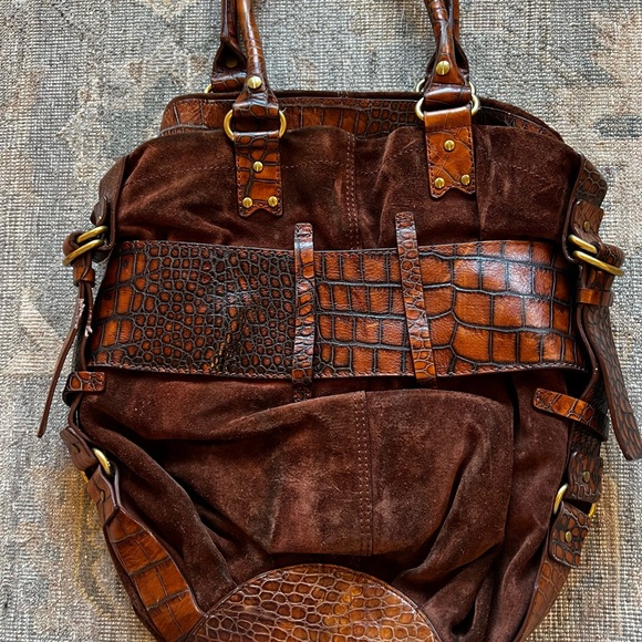 CLEANING OUT: Cole Haan G Series Leather Reptile Embossed Bag Shoulder Tote Bag - Picture 3 of 4